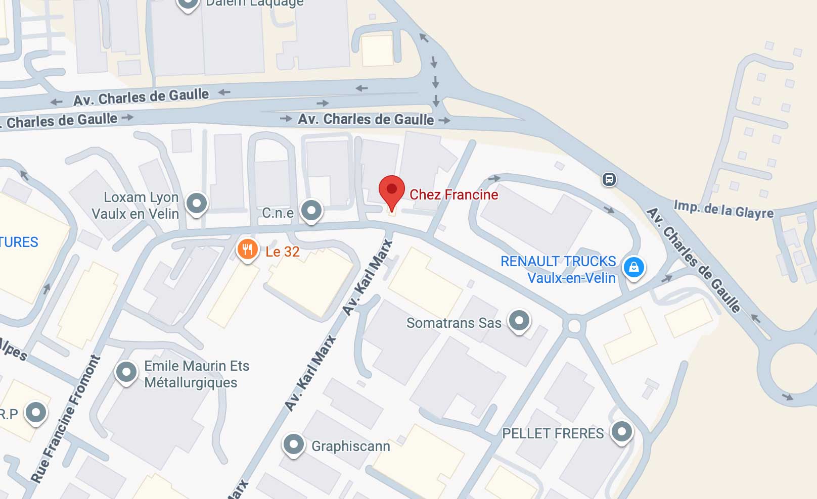 plan acces Chez Francine